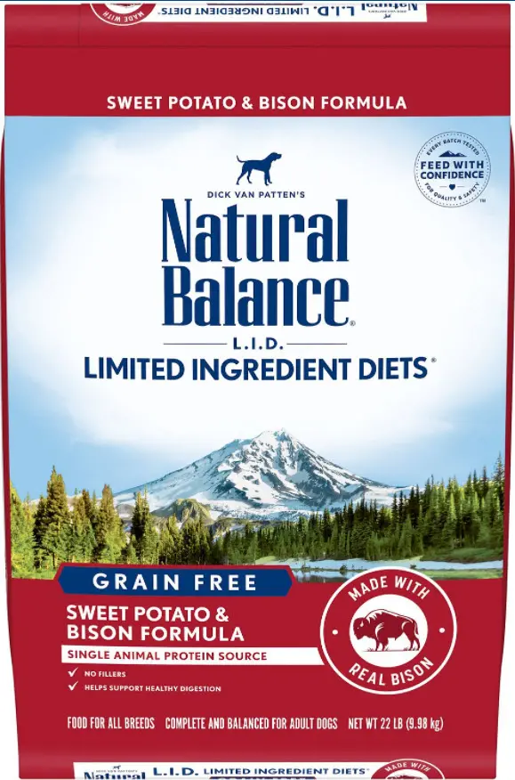 Natural Balance L.I.D. Limited Ingredient Diets Grain-Free Sweet Potato & Bison Formula